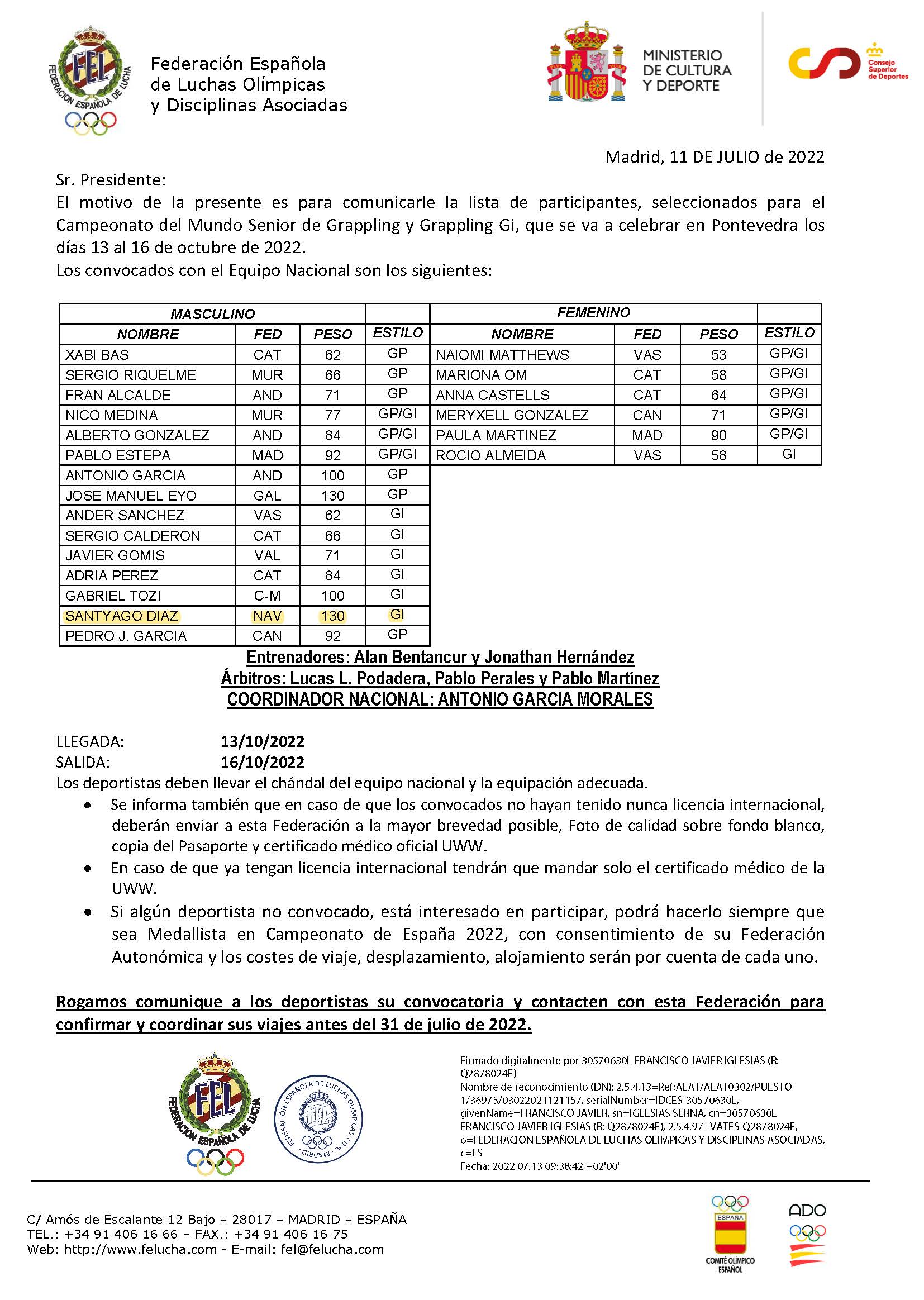 Santyago D&iacute;az al Mundial Senior de Grappling Gi